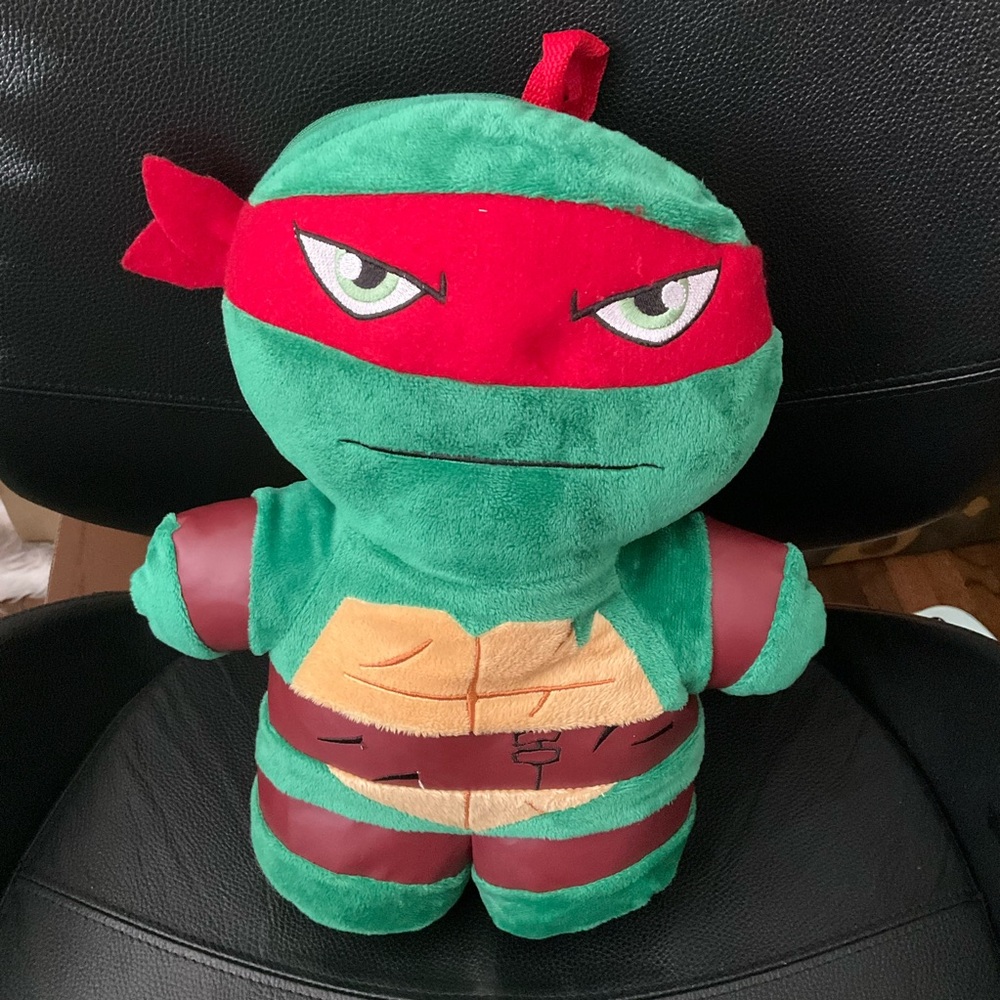 TMNT Raphael Plush Backpack Nickelodeon 2014 Teenage Mutant Ninja Turtles 14”